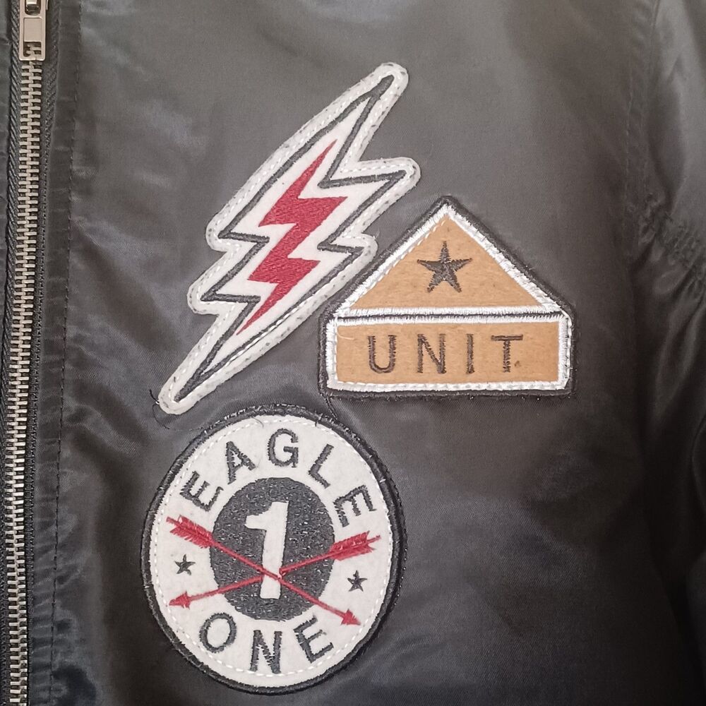 Bleecker & Mercer Sz Large Men Bomber‎ Jacket w/Patches Pilot Military Aviation - Picture 4 of 14